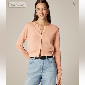 J.Crew Featherweight cashmere cardigan Peach Clay